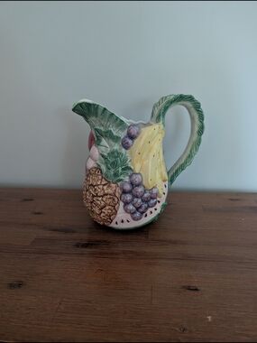 Fitz & Floyd Collectible Drink Pitcher Vase Fruit Hawaiian Island Serving Marg